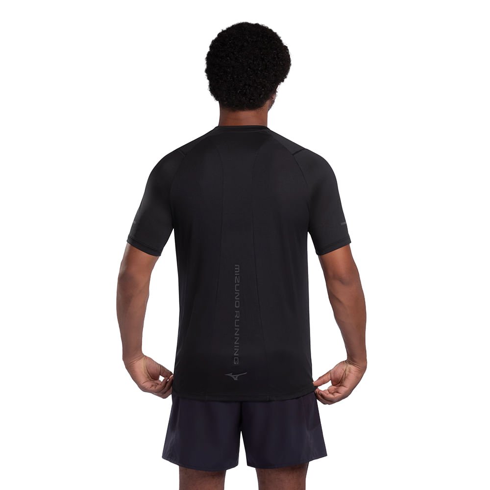 Camiseta de Corrida Masculino Mizuno High 2 Preto 4