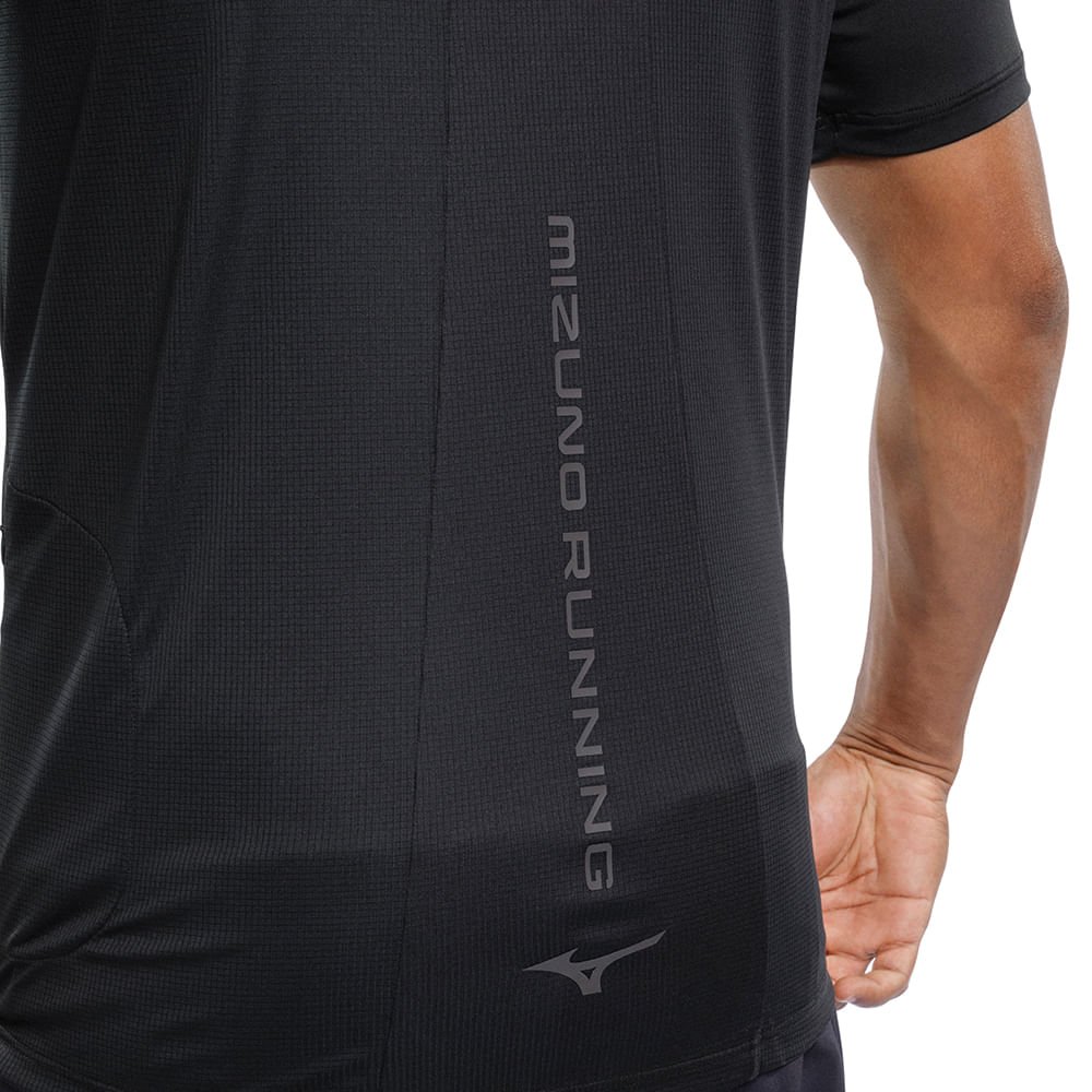 Camiseta de Corrida Masculino Mizuno High 2 Preto 6