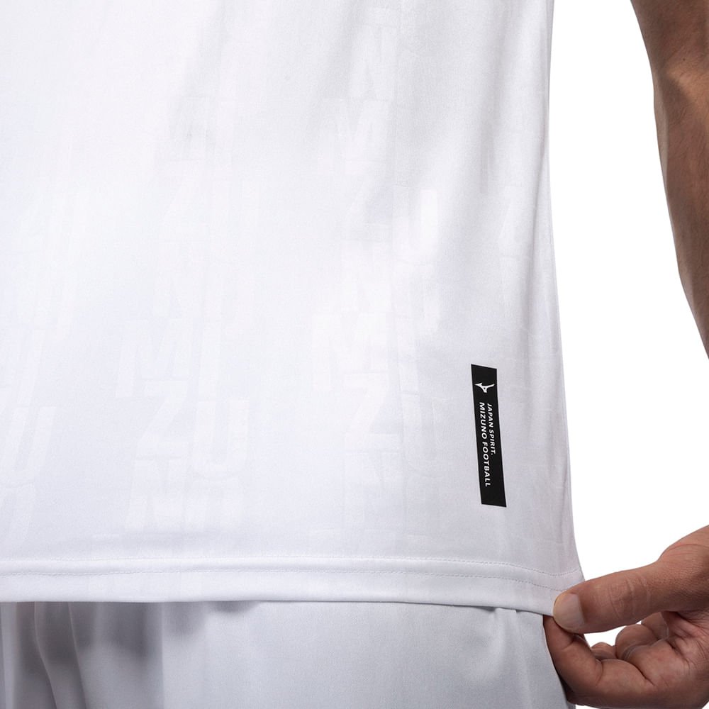 Camiseta de futebol Mizuno II Masculina Branco 6