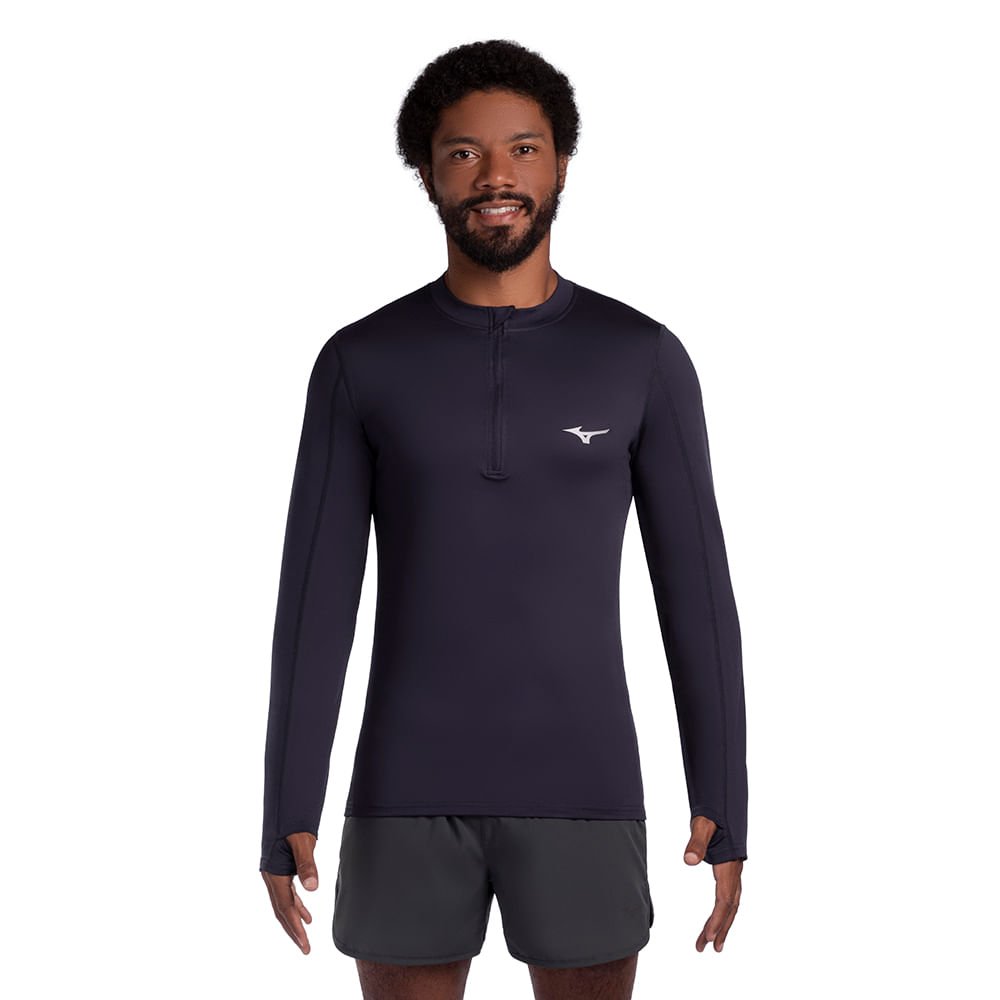 Camiseta Manga longa de Corrida Masculina Mizuno Térmica