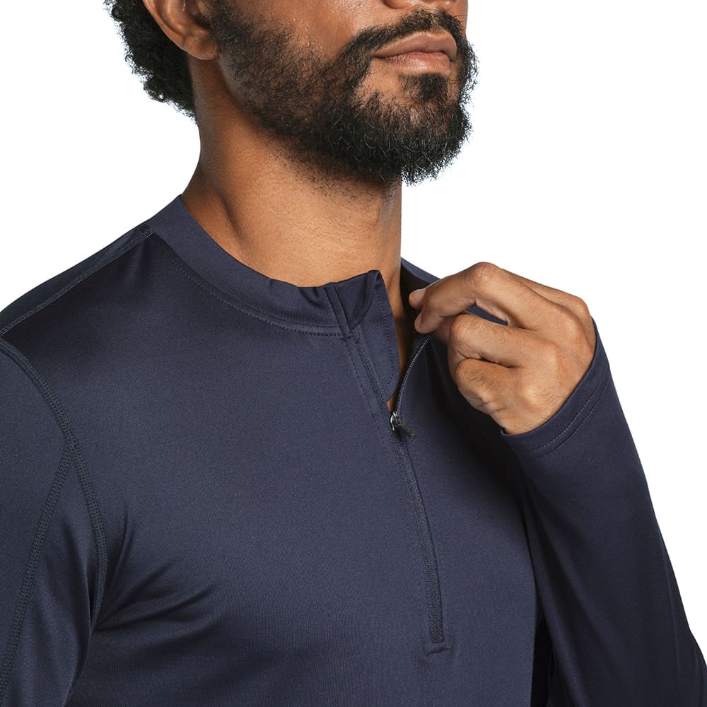 Camiseta Manga longa de Corrida Masculina Mizuno Térmica Azul 3