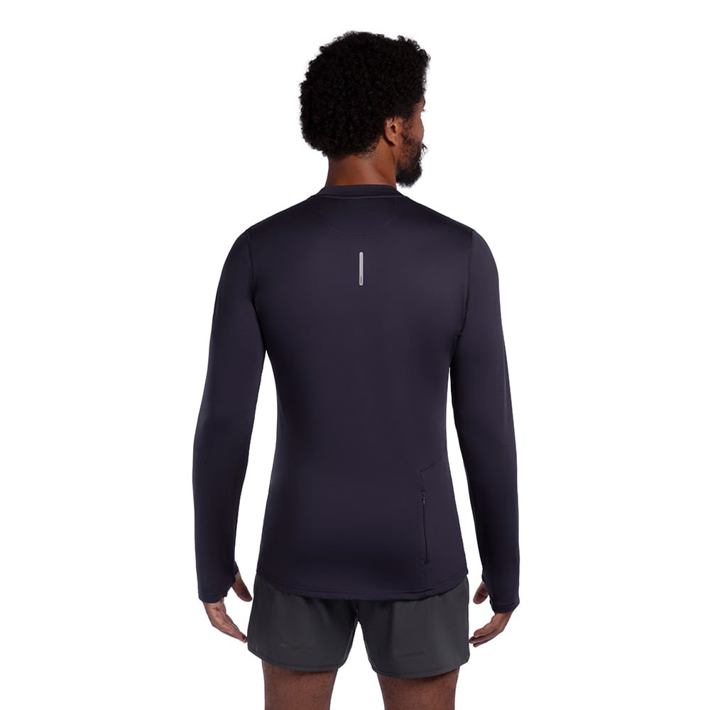 Camiseta Manga longa de Corrida Masculina Mizuno Térmica Azul 4