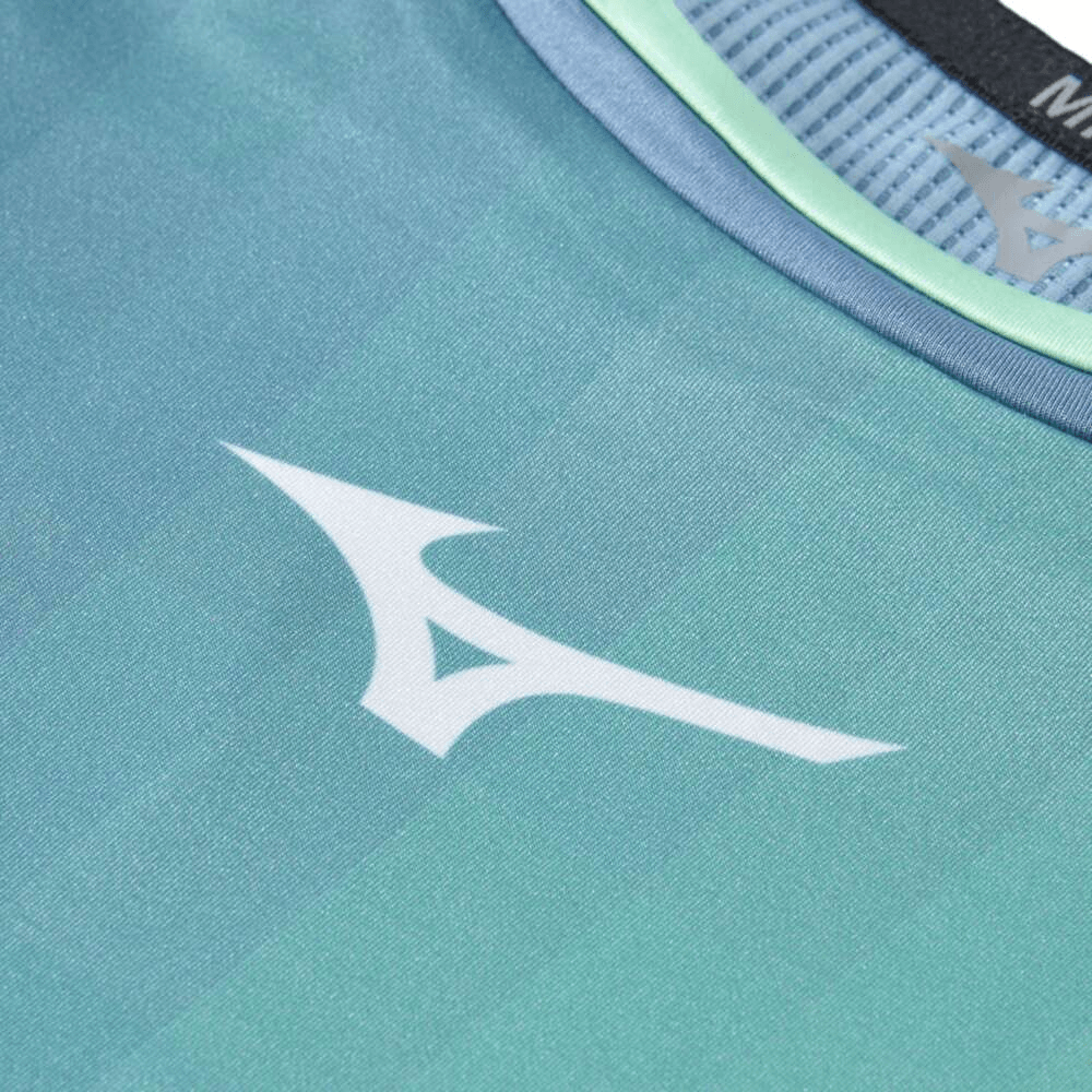 Camiseta de Tennis Mizuno Frontier Shadow Grap Masculina Verde 3