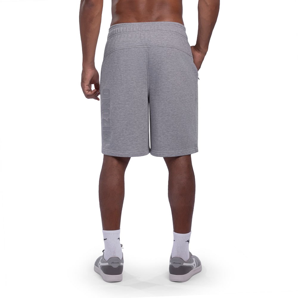 Bermuda Mizuno Moletom Masculina Cinza 4