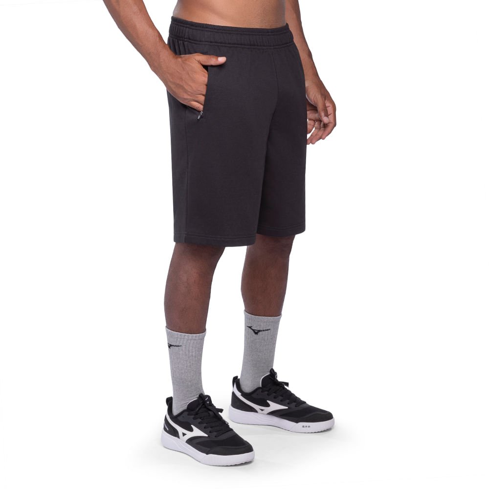 Bermuda Mizuno Moletom Masculina Preto 2