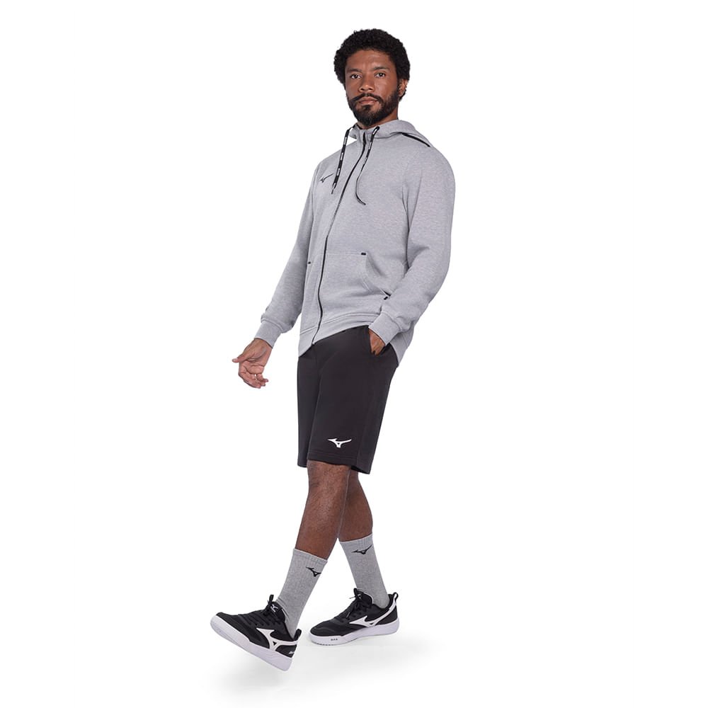 Bermuda Mizuno Moletom Masculina Preto 5