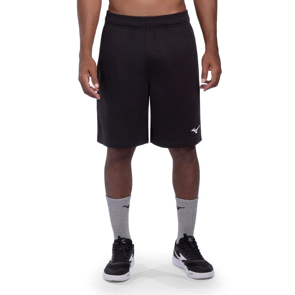 Bermuda Mizuno Moletom Masculina Preto 1