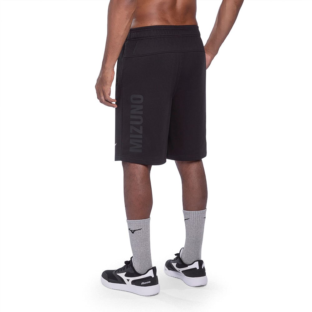 Bermuda Mizuno Moletom Masculina Preto 4