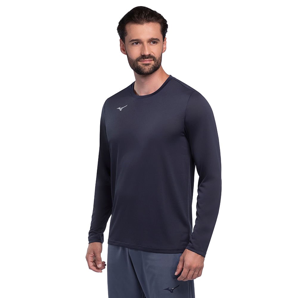 Camiseta de Treino Manga Longa Mizuno Energy 2.0 Masculina Preto 2