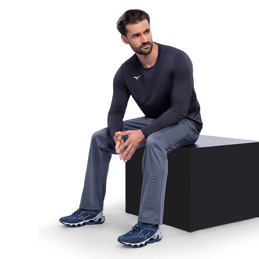 Camiseta de Treino Manga Longa Mizuno Energy 2.0 Masculina Preto 4