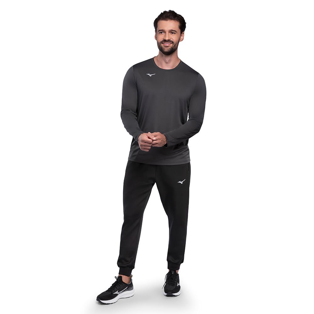 Camiseta de Treino Manga Longa Mizuno Energy 2.0 Masculina Cinza 4