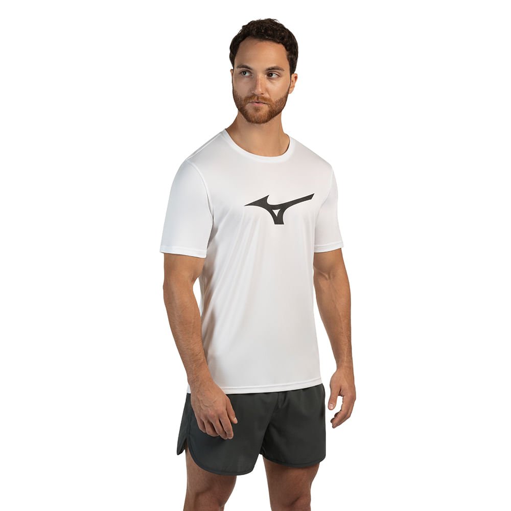 Camiseta de Corrida Masculina Mizuno Run Spark Branco 2