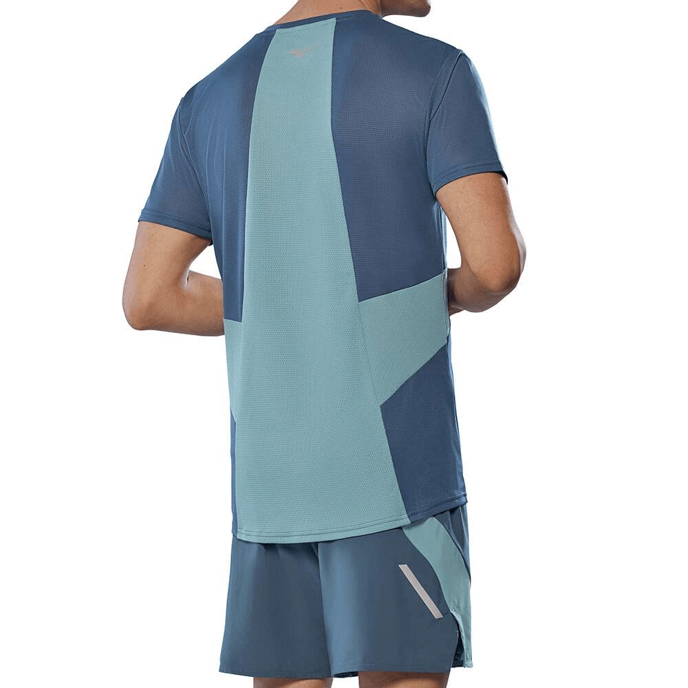 Camiseta de Corrida Mizuno DryAeroFlow Masculina Azul 2