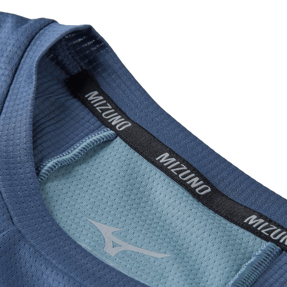 Camiseta de Corrida Mizuno DryAeroFlow Masculina Azul 3