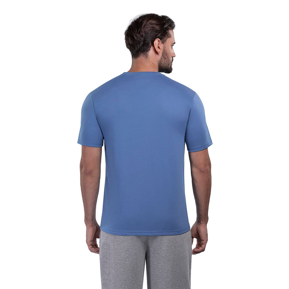Camiseta Masculina Mizuno Basic Logo Azul 4