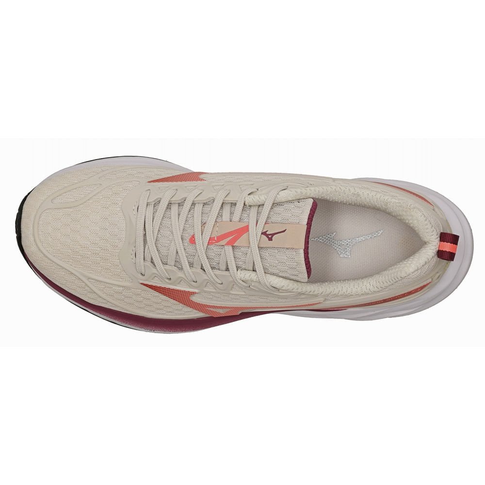 Tênis de Corrida Mizuno Space 5 Feminino Bege/Laranja 2