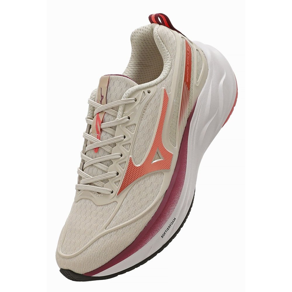 Tênis de Corrida Mizuno Space 5 Feminino Bege/Laranja 7