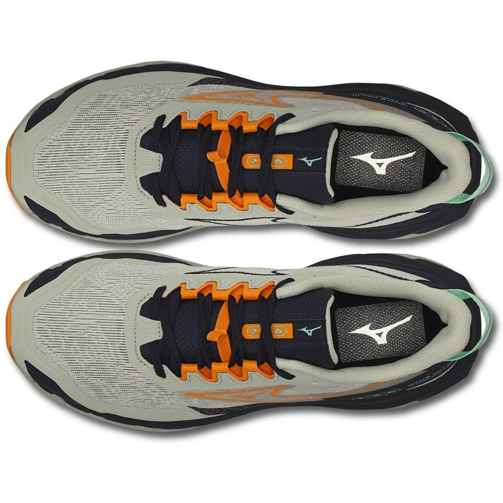 Tênis de Trilha Mizuno Wave Mujin 11 Masculino Cinza/Preto/Laranja 2