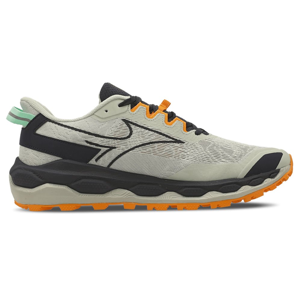 Tênis de Trilha Mizuno Wave Mujin 11 Masculino Cinza/Preto/Laranja 4