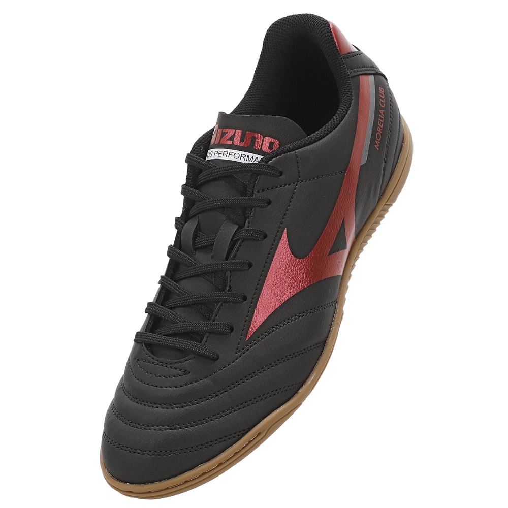 Chuteira Futsal Mizuno Morelia Club IN Masculina Preto/Vermelho 7