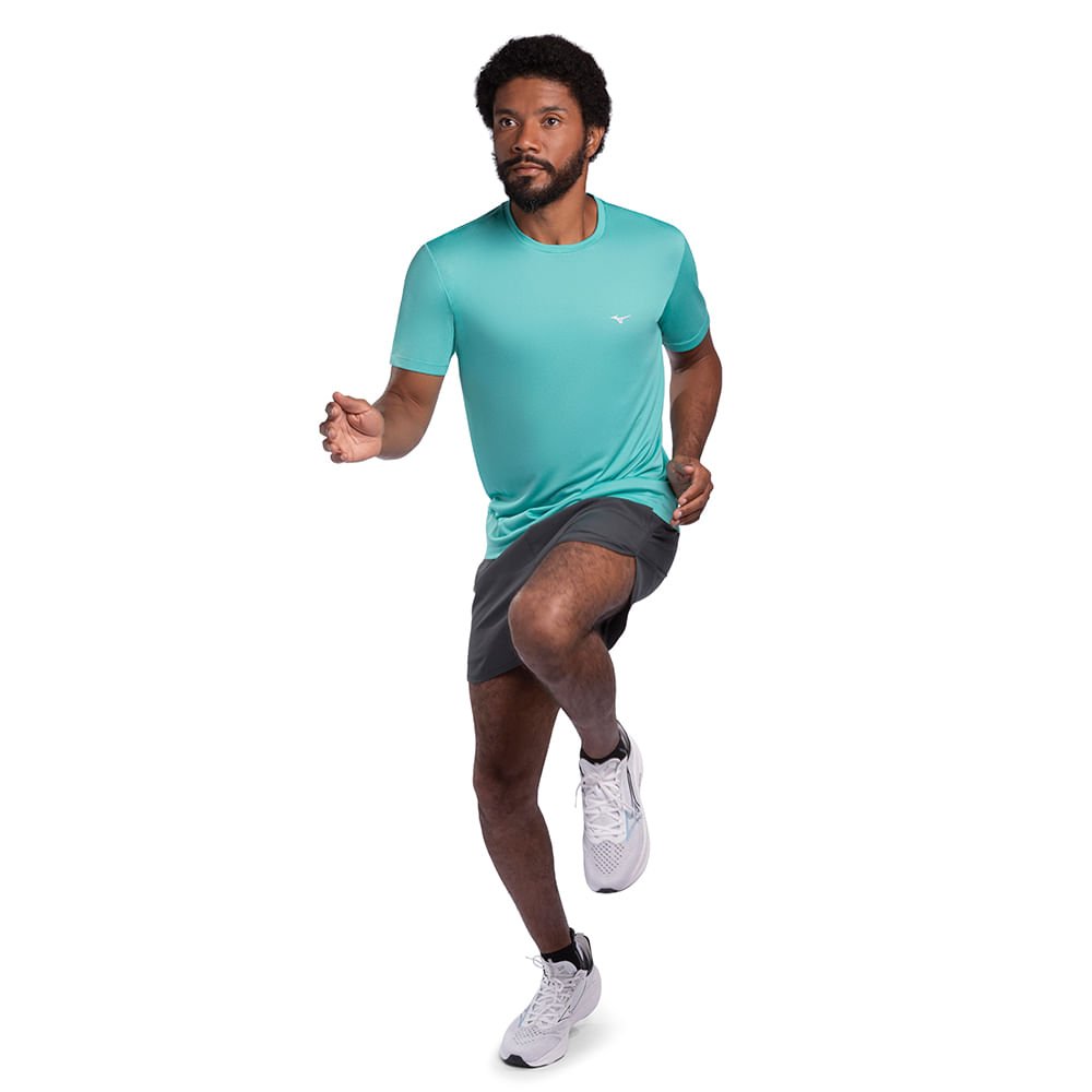 Camiseta de Corrida Masculina Mizuno Nirvana New Azul 4