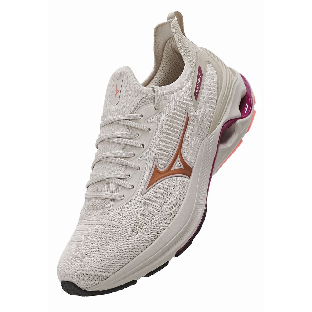 Tênis de Corrida Mizuno Wave Mirai 7 Feminino Bege 7