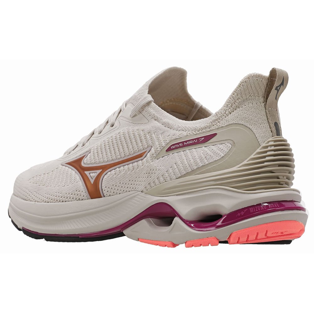 Tênis de Corrida Mizuno Wave Mirai 7 Feminino Bege 8