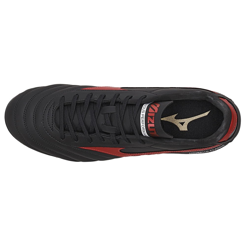 Chuteira de Campo Mizuno Morelia Classic MD Masculina Preto/Vermelho 3