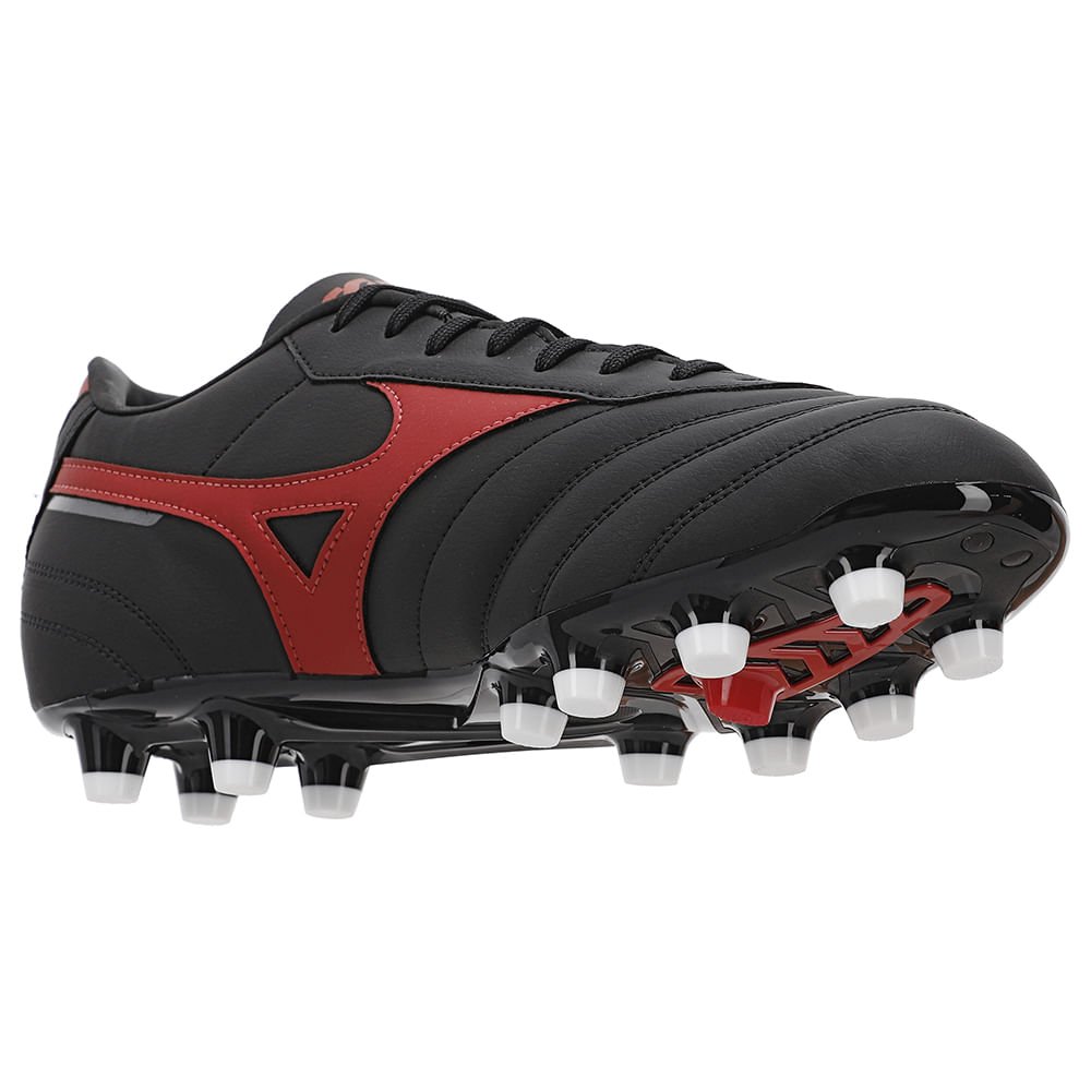 Chuteira de Campo Mizuno Morelia Classic MD Masculina Preto/Vermelho 6