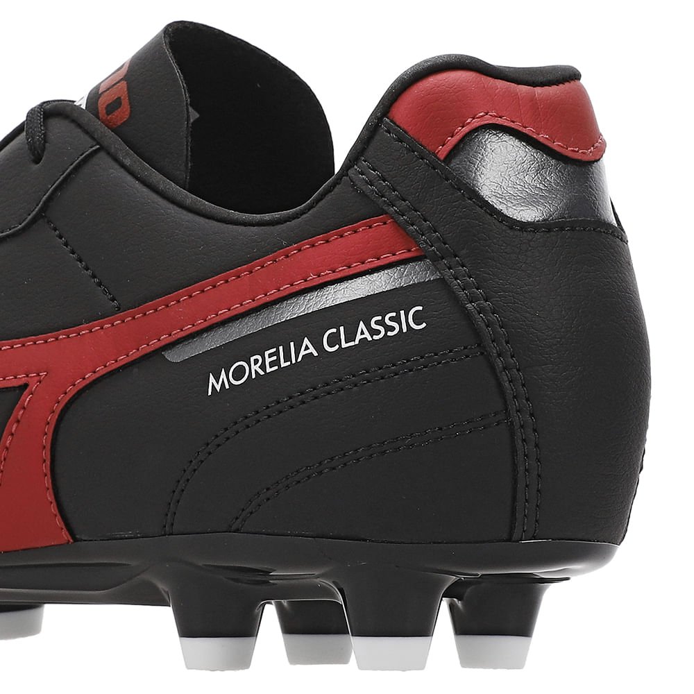 Chuteira de Campo Mizuno Morelia Classic MD Masculina Preto/Vermelho 8