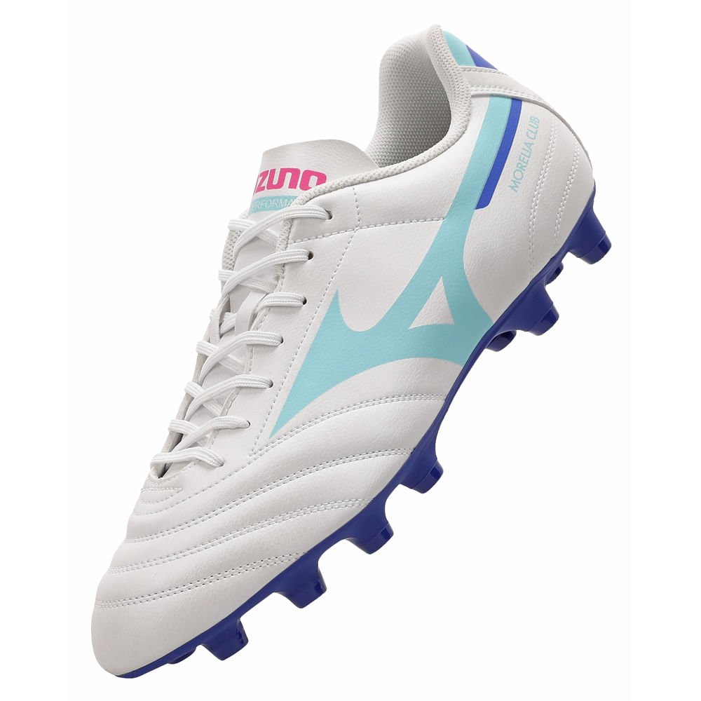 Chuteira de Campo Mizuno Morelia Club MD Masculina Branco/Azul 7