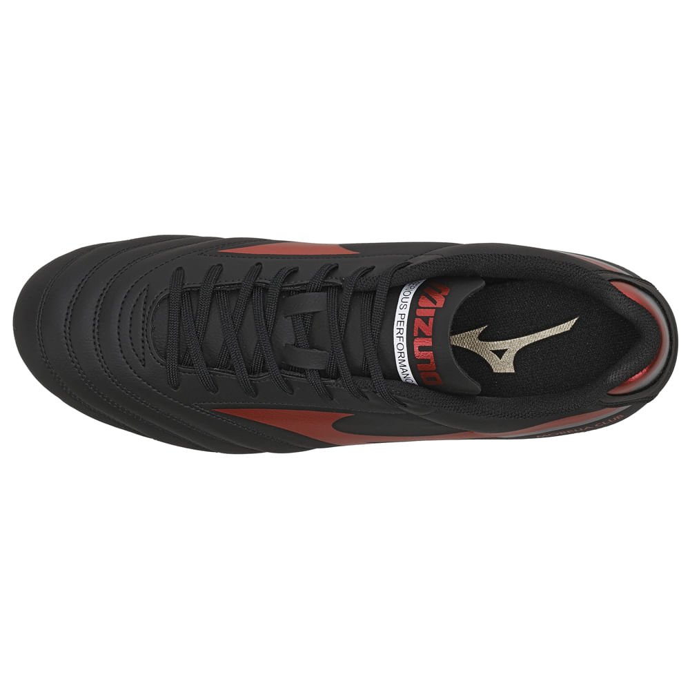 Chuteira de Campo Mizuno Morelia Club MD Masculina Preto/Vermelho 3