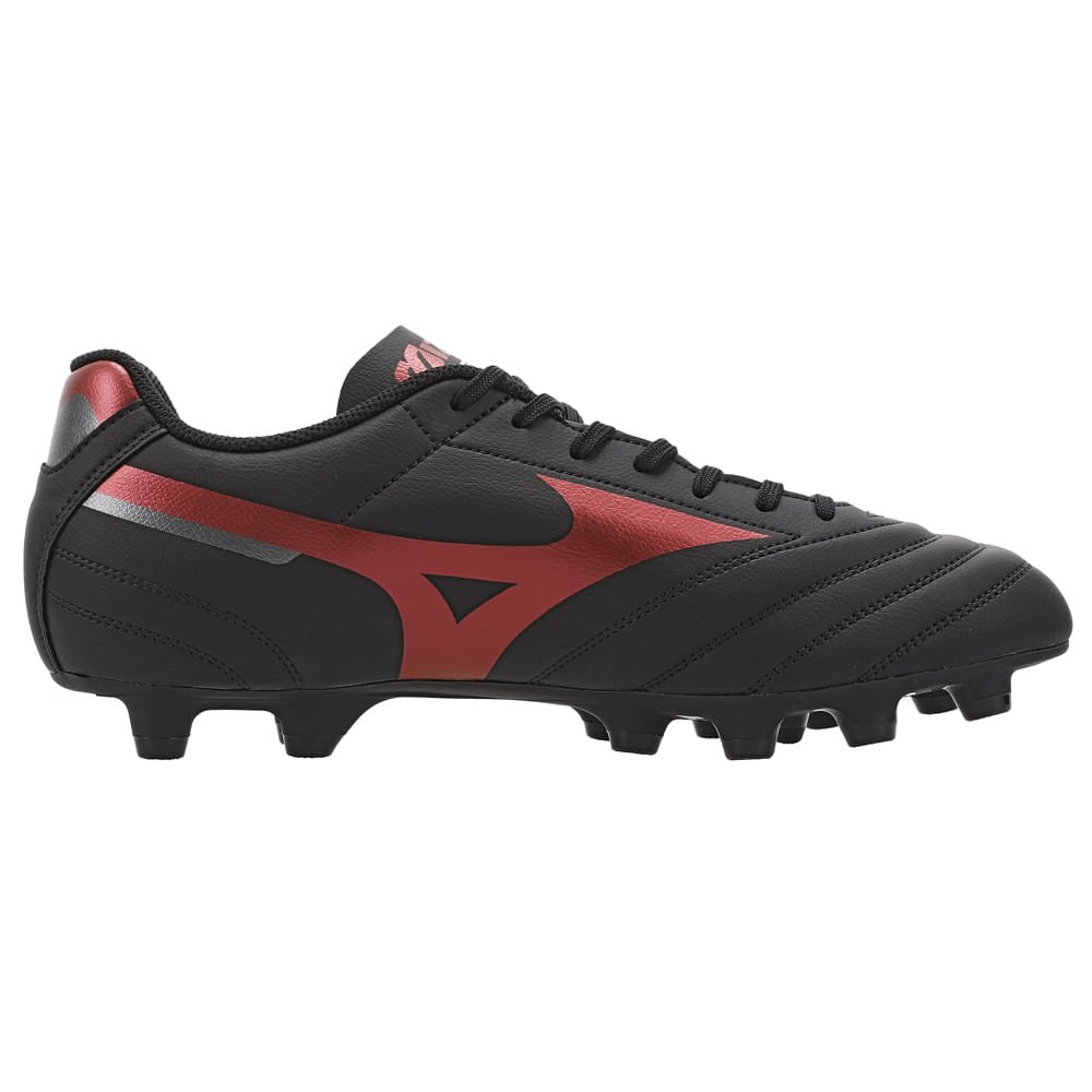 Chuteira de Campo Mizuno Morelia Club MD Masculina Preto/Vermelho 5