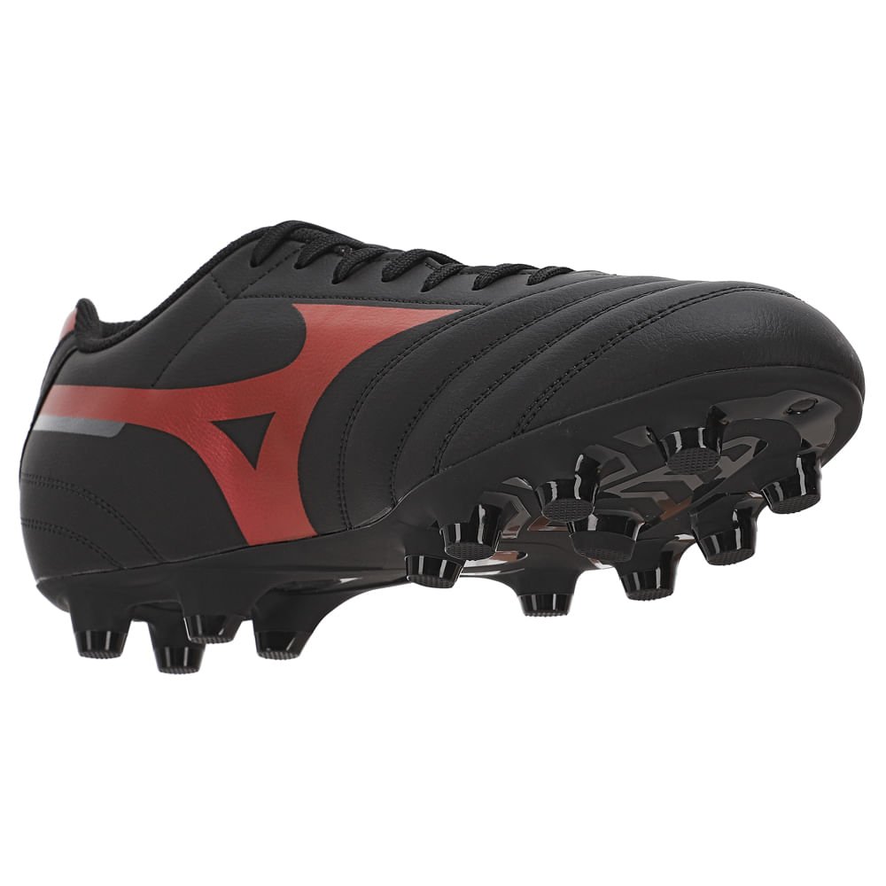 Chuteira de Campo Mizuno Morelia Club MD Masculina Preto/Vermelho 6