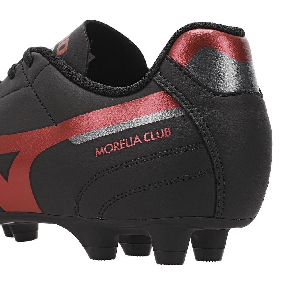 Chuteira de Campo Mizuno Morelia Club MD Masculina Preto/Vermelho 8