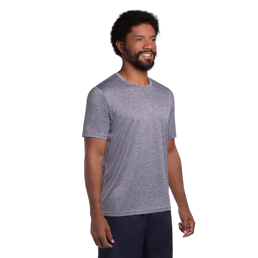 Camiseta de Corrida Masculina Mizuno Run Spark 2 Mescla Cinza 2