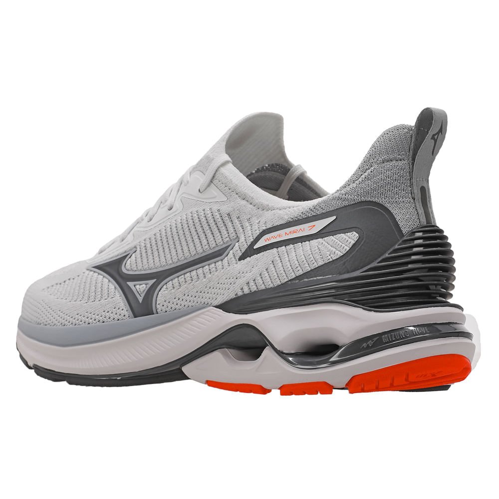 Tênis de Corrida Mizuno Wave Mirai 7 Masculino Branco/Cinza 8