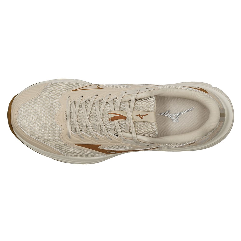 Tênis Casual Mizuno Hawk 6 Feminino Bege/Dourado 2