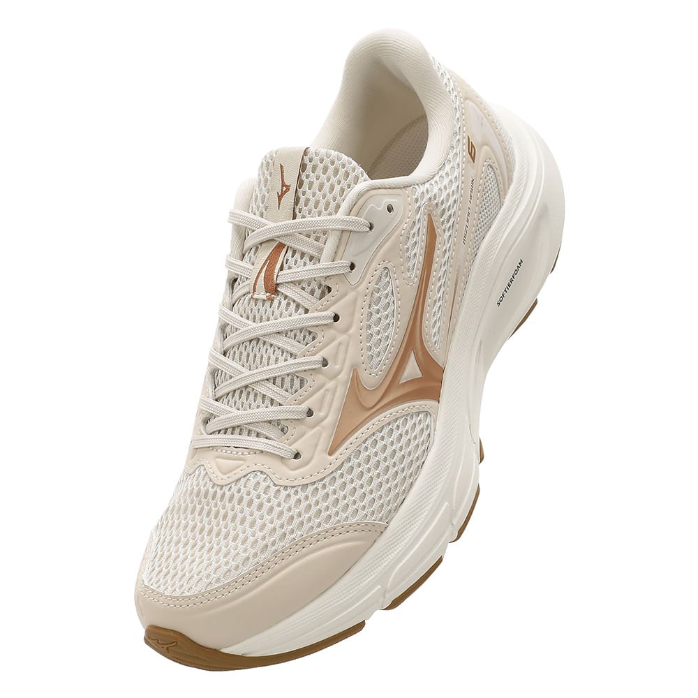 Tênis Casual Mizuno Hawk 6 Feminino Bege/Dourado 7
