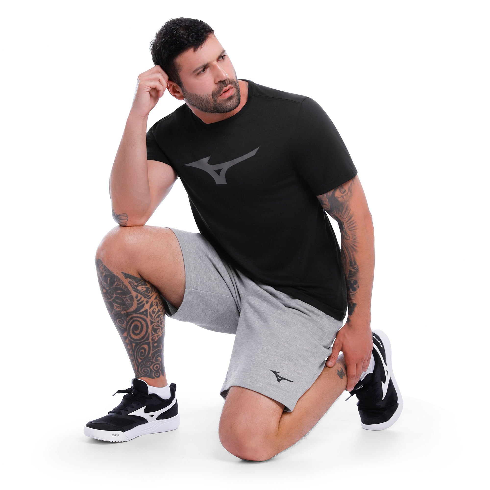 Camiseta Mizuno Basic Big Masculina Preto 3