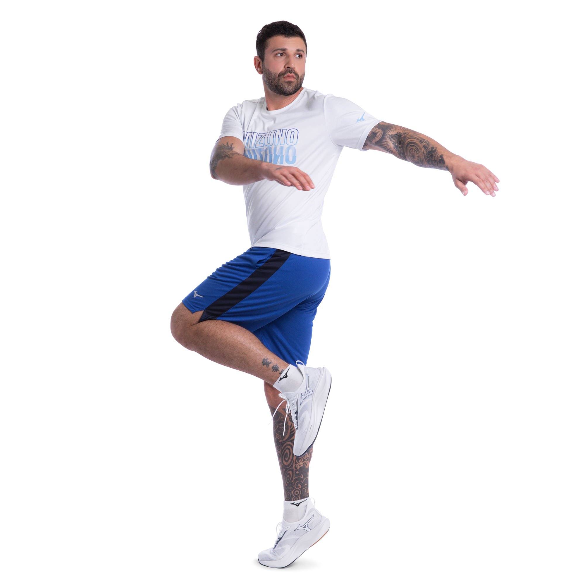 Camiseta de Treino Mizuno Energy Stamp Masculina Branco 3