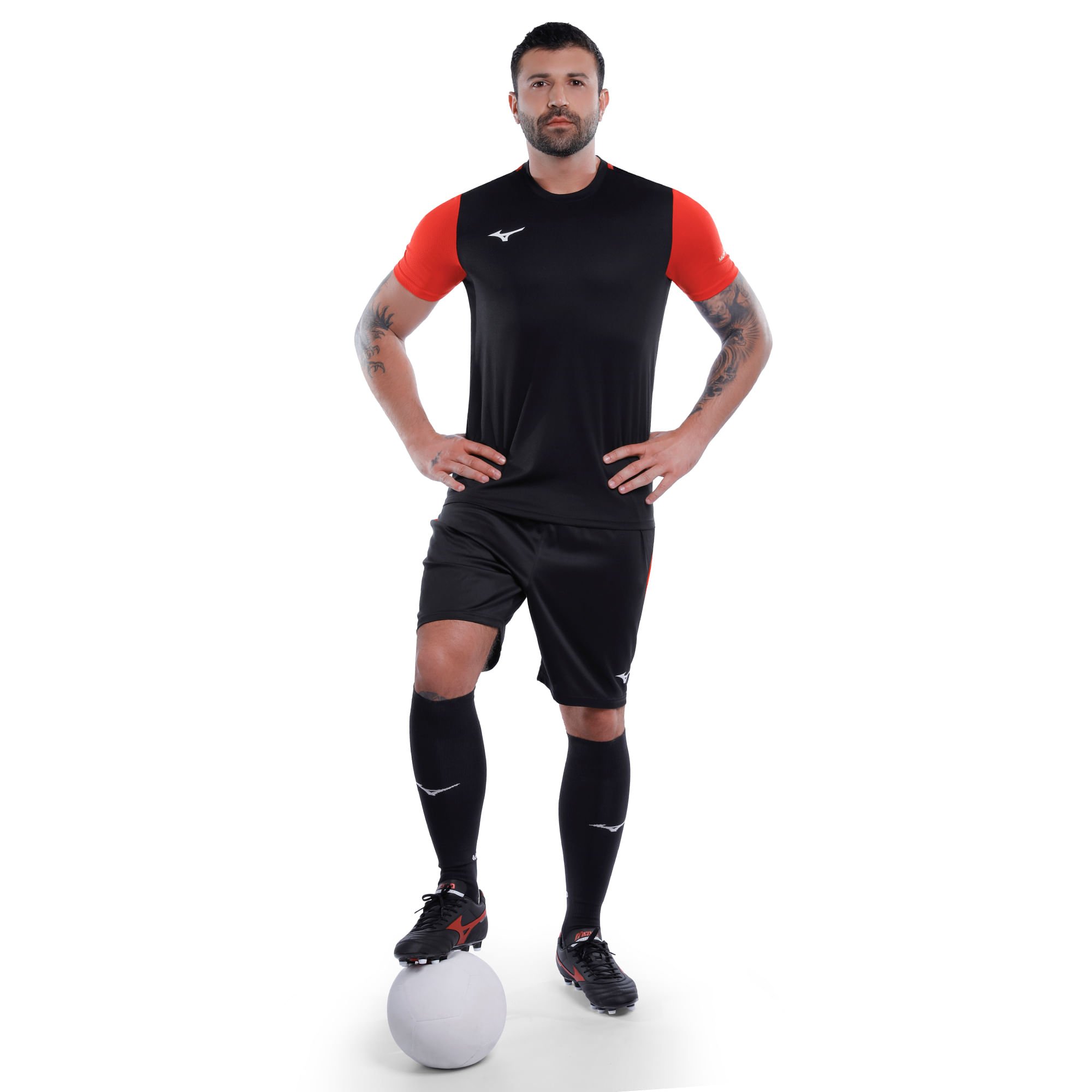 Camiseta de futebol Mizuno Morelia Masculina Preto 3