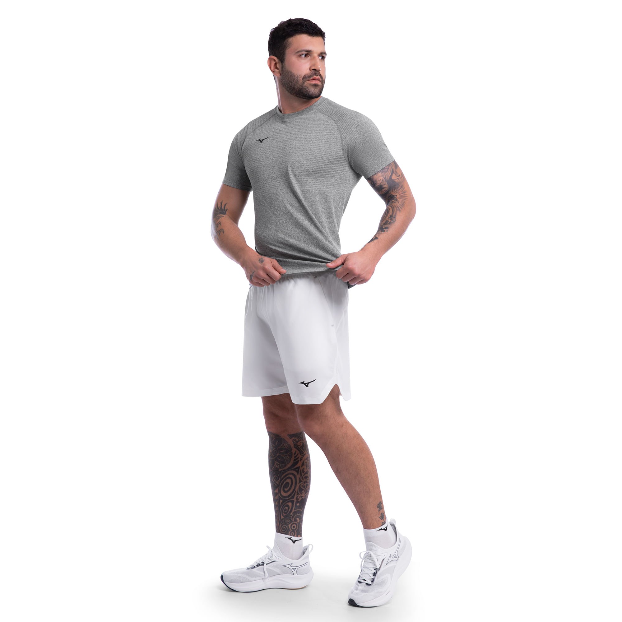 Bermuda de Treino Mizuno Prime New Masculina Branco 3