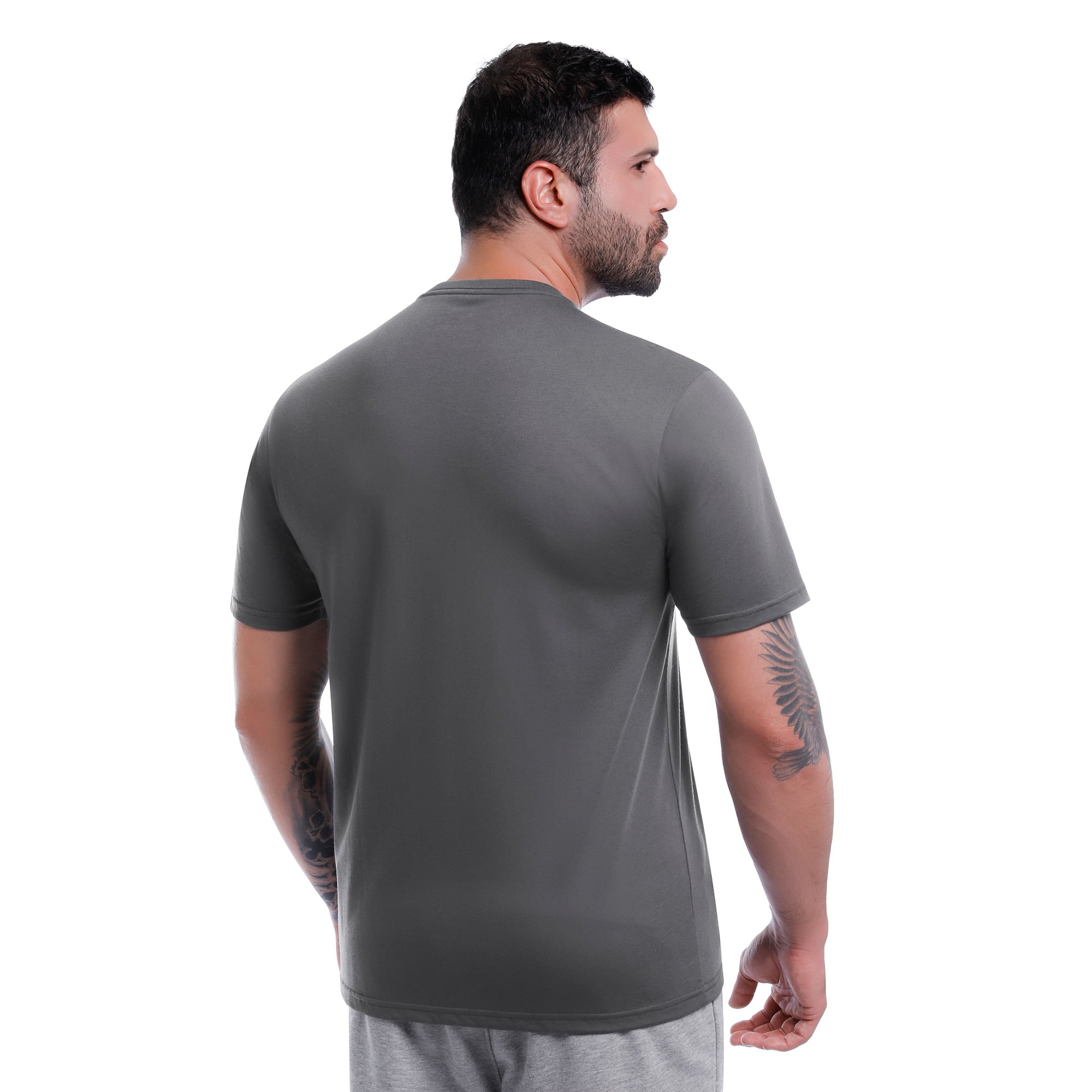 Camiseta Mizuno Basic Big Masculina Cinza 4