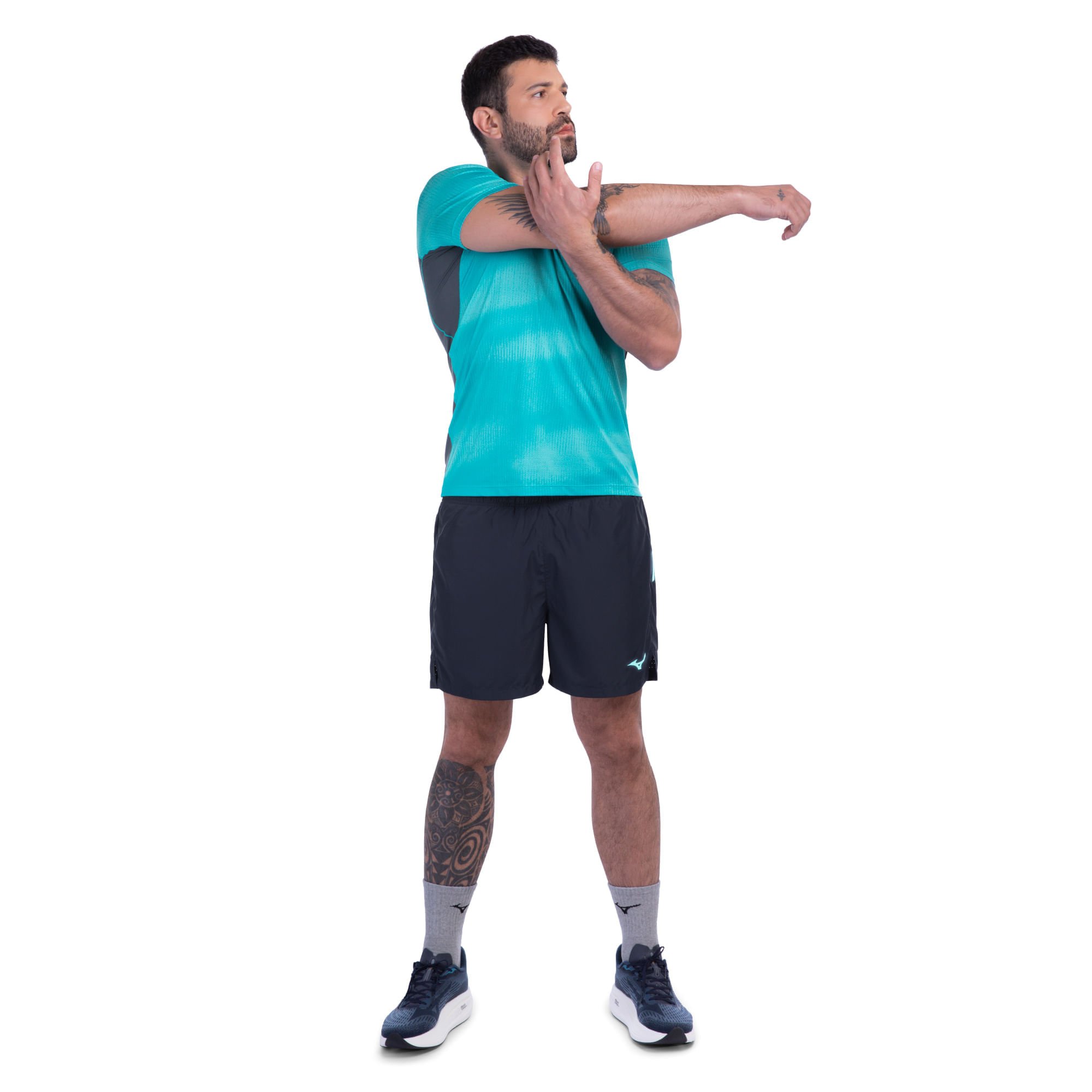 Bermuda de Corrida Mizuno Run Easy 5 Masculina Azul 3