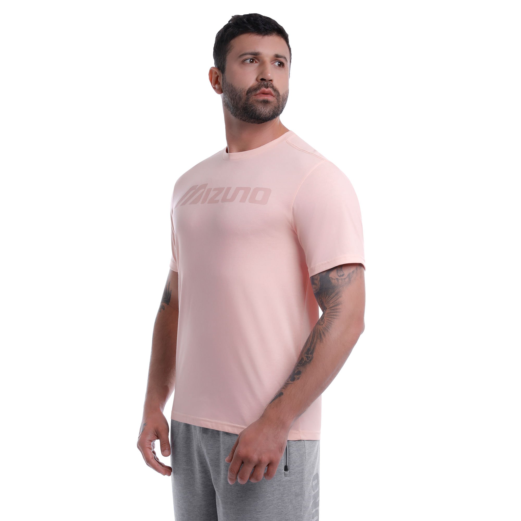 Camiseta Mizuno Big Logo Masculina Rosa 2