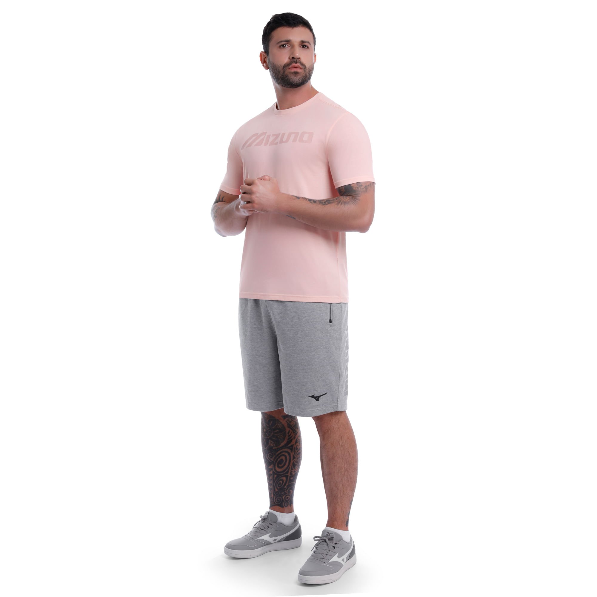 Camiseta Mizuno Big Logo Masculina Rosa 3