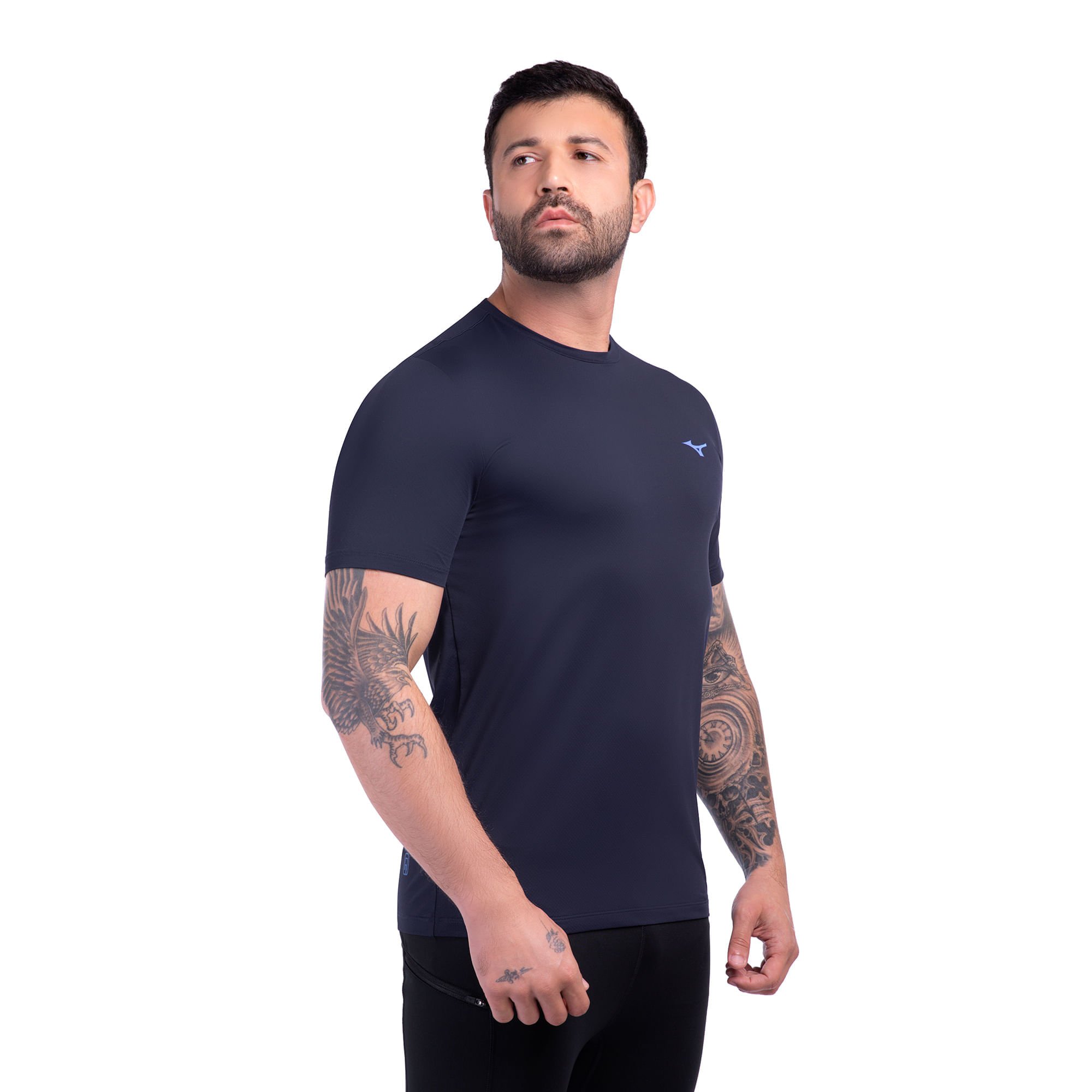 Camiseta de Corrida Mizuno Focus Stamp 2 Masculina Azul 2
