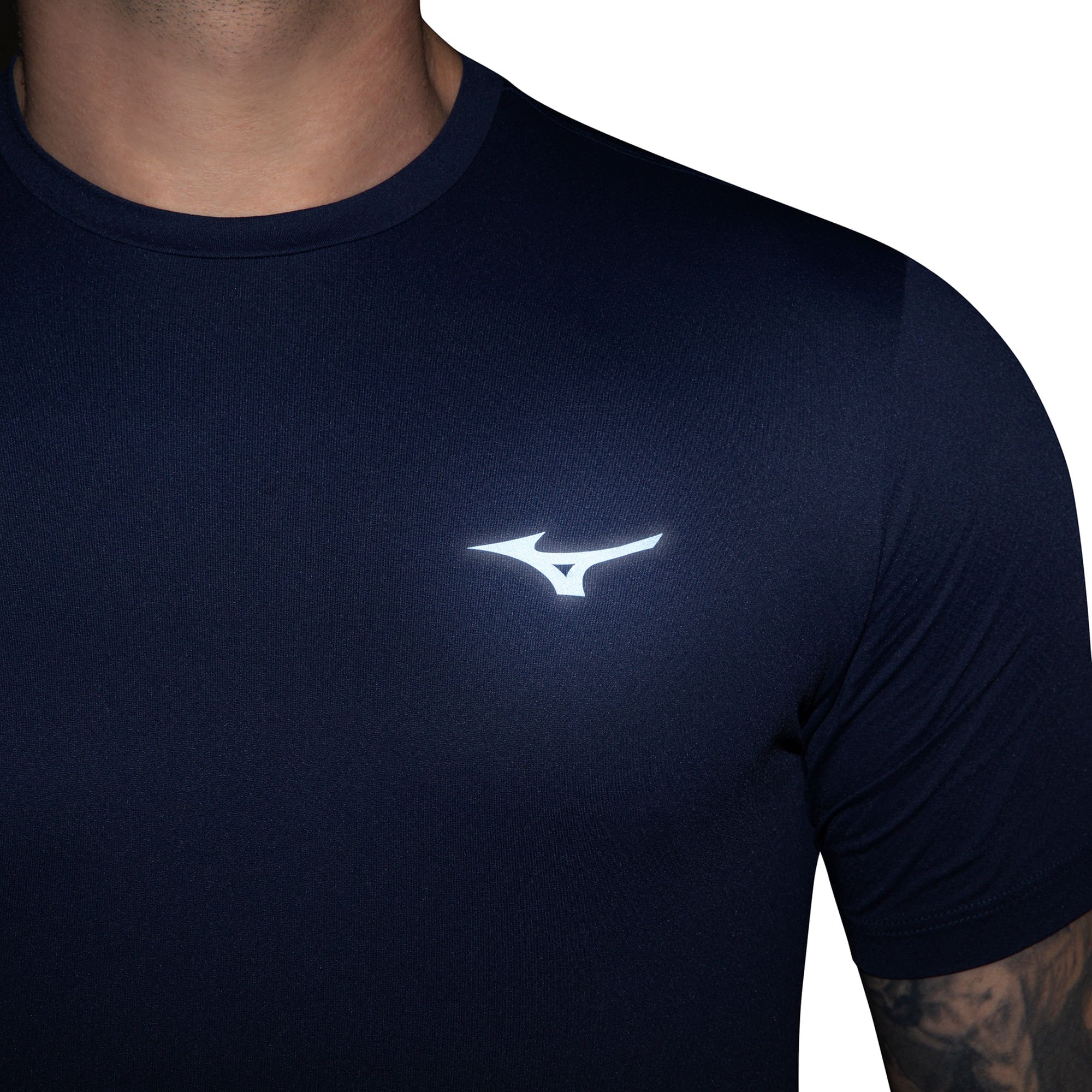 Camiseta de Corrida Mizuno Focus Stamp 2 Masculina Azul 4