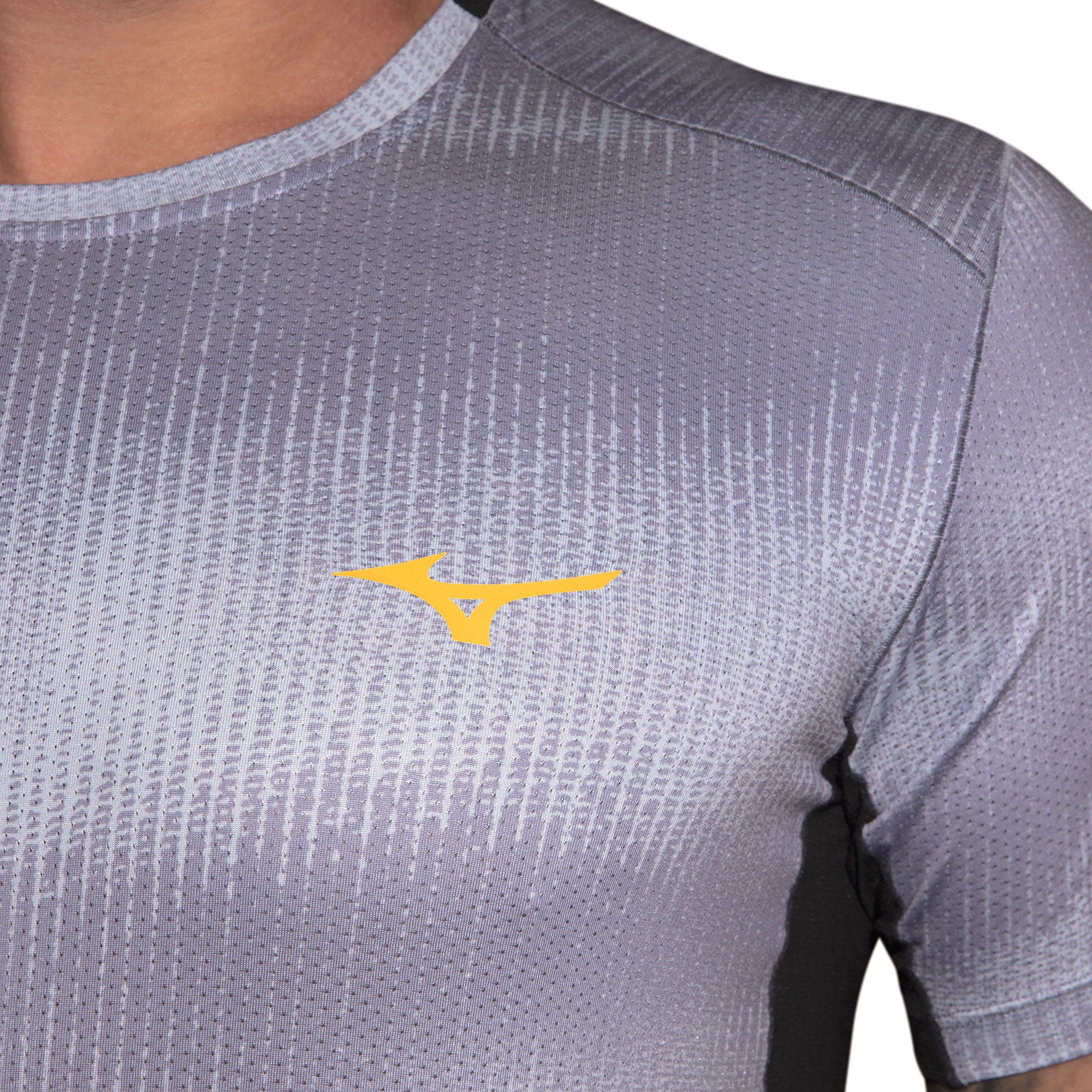 Camiseta de Corrida Mizuno Run Easy 5 Masculina Cinza 6